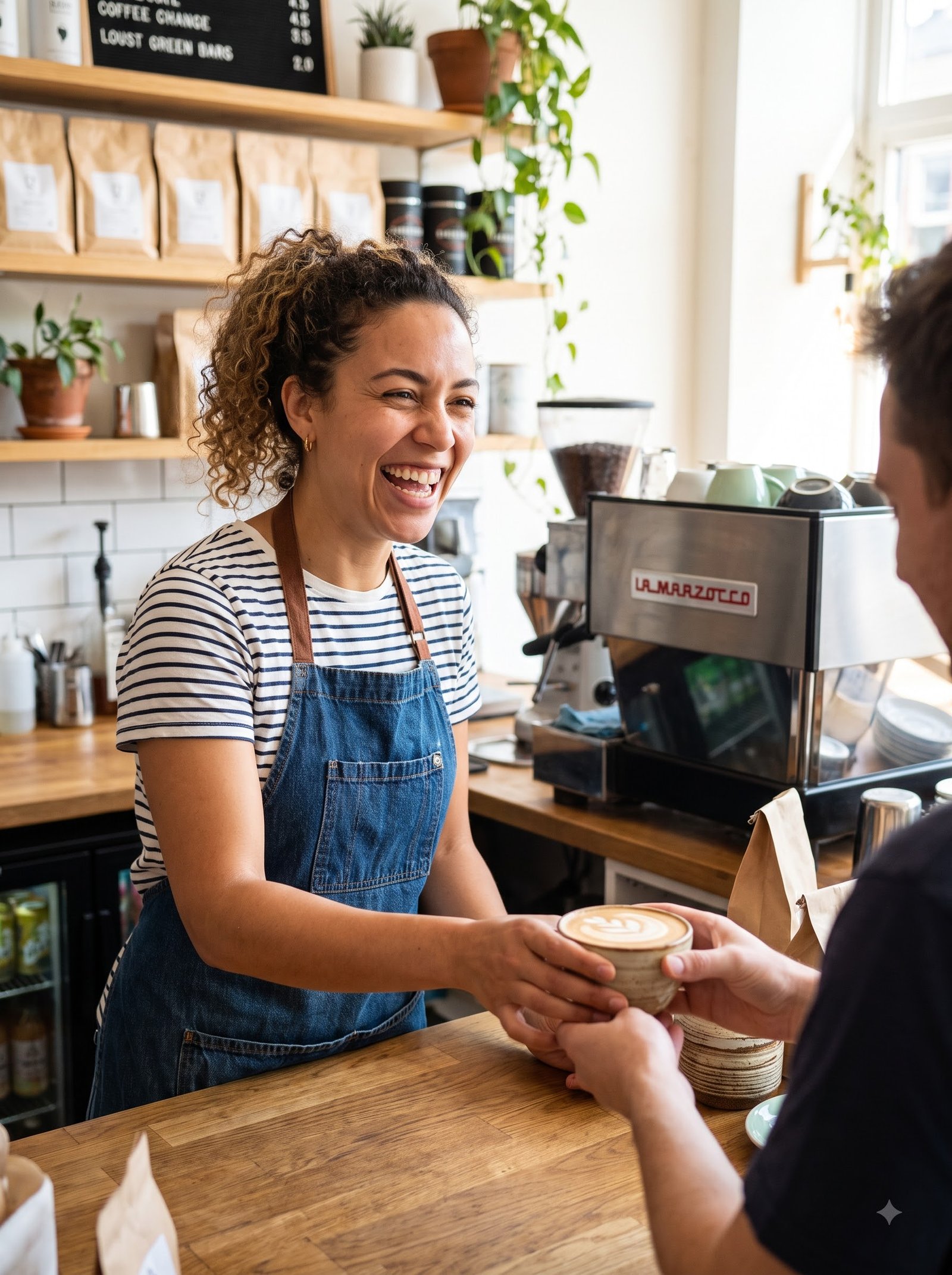 Home coffee barista smiling 2k 202609061036